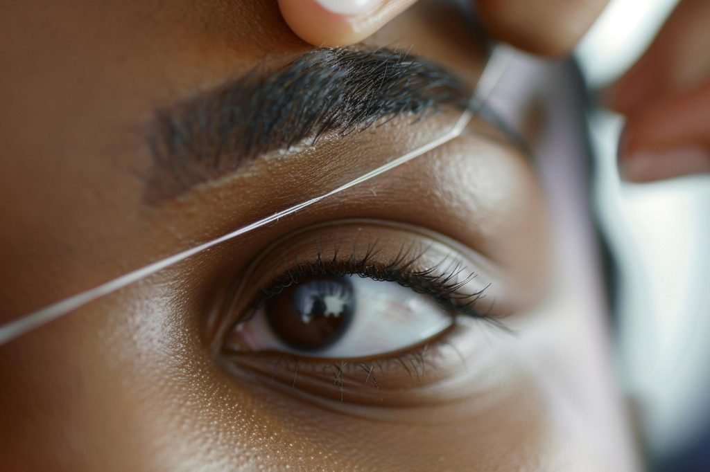 Depilação egípcia facial com linha